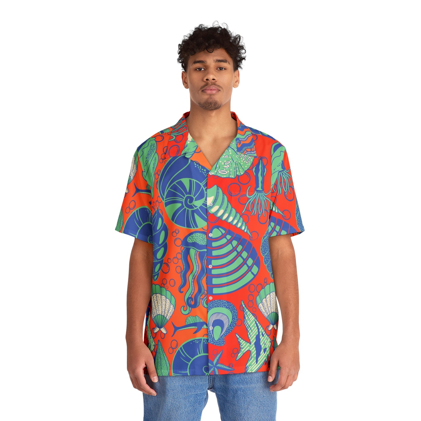 Bula Shirt Sealife (Orange) Print