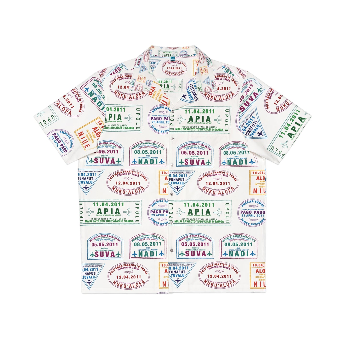Pacific Passport Stamps Bula Shirt