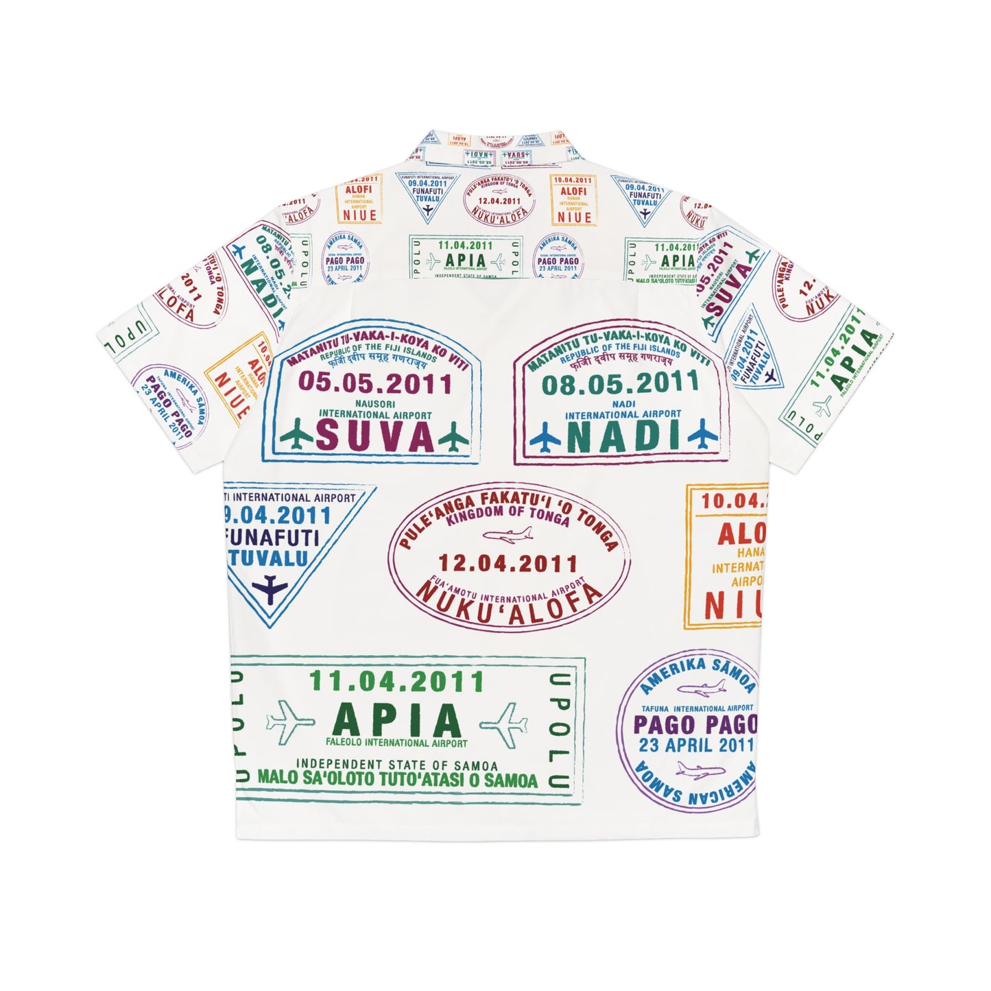 Pacific Passport Stamps Bula Shirt